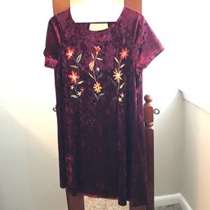 Wintry crushed velvet mini dress